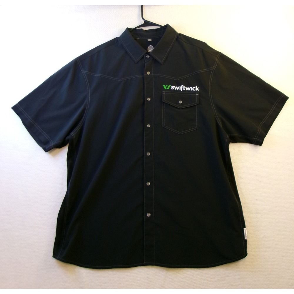 Club Ride Swiftwick Mens XXL Black Short Sleeve Cycling Jersey Snap Shirt